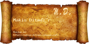 Makis Ditmár névjegykártya